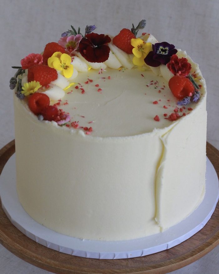 Crescent signature cake with fruit